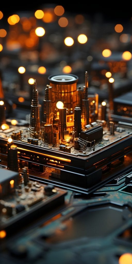 close-view-3d-render-circuit-boards